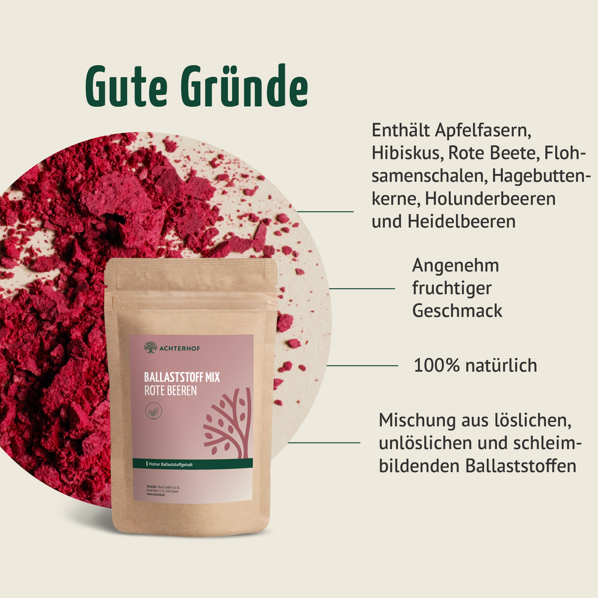Ballaststoff Mix rote Beeren (100g)
