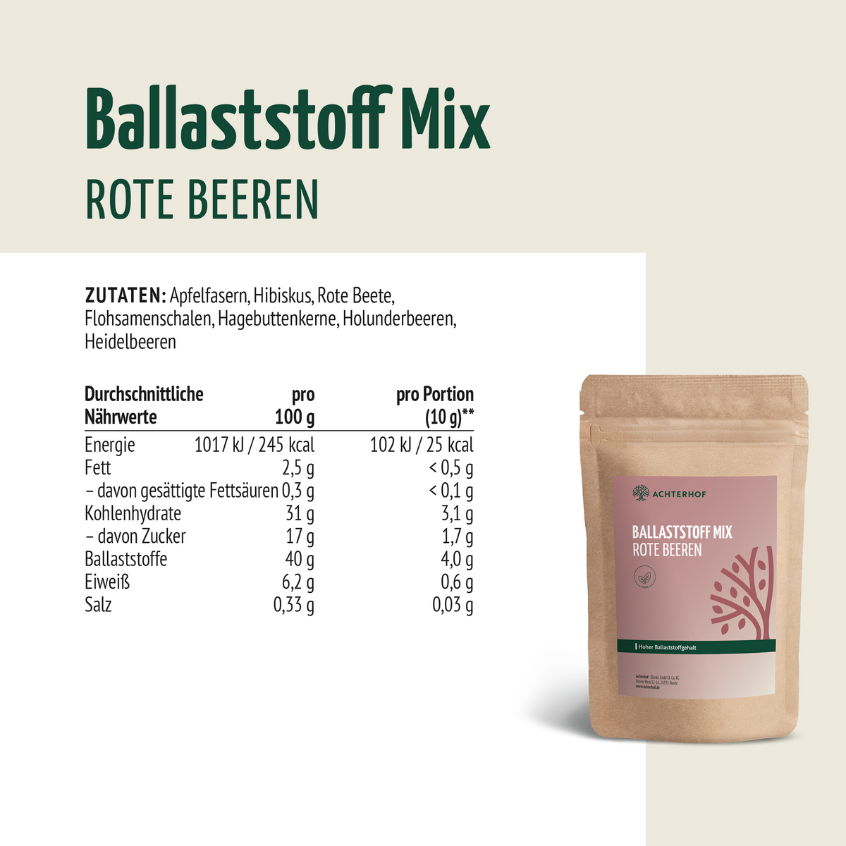 Ballaststoff Mix rote Beeren (100g)