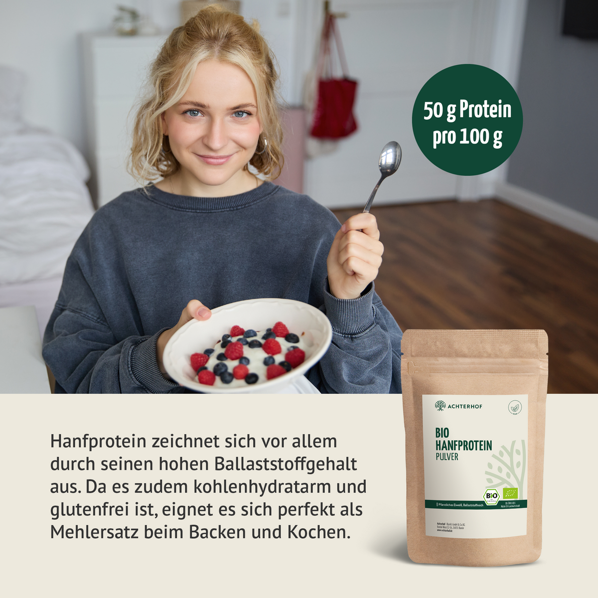 Bio Hanfprotein Pulver (500g)