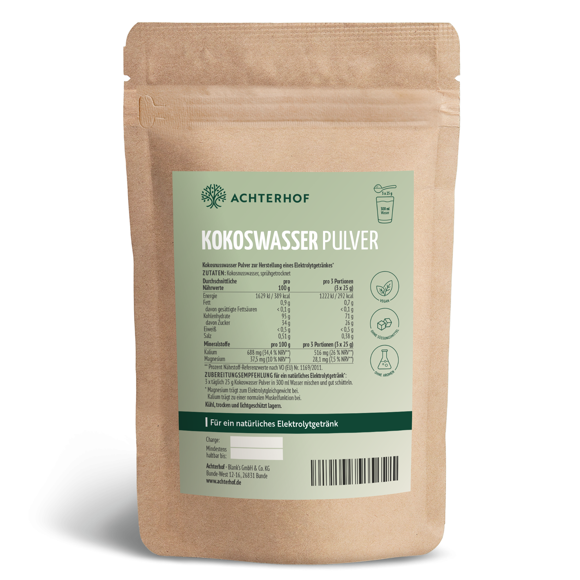 Kokoswasser Pulver (500g)
