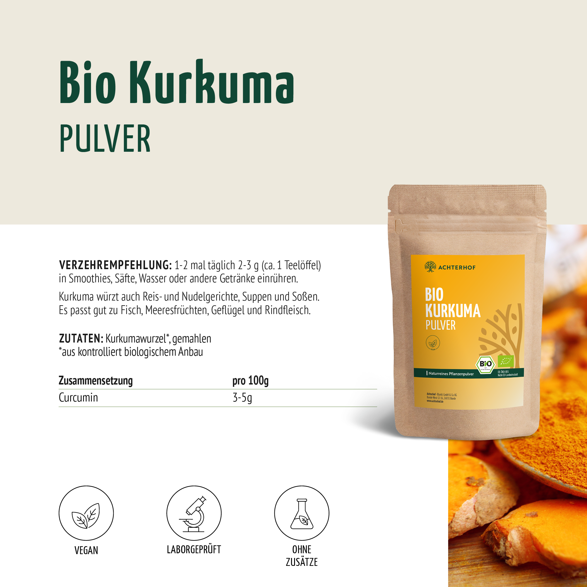 Bio Kurkuma Pulver (250g)