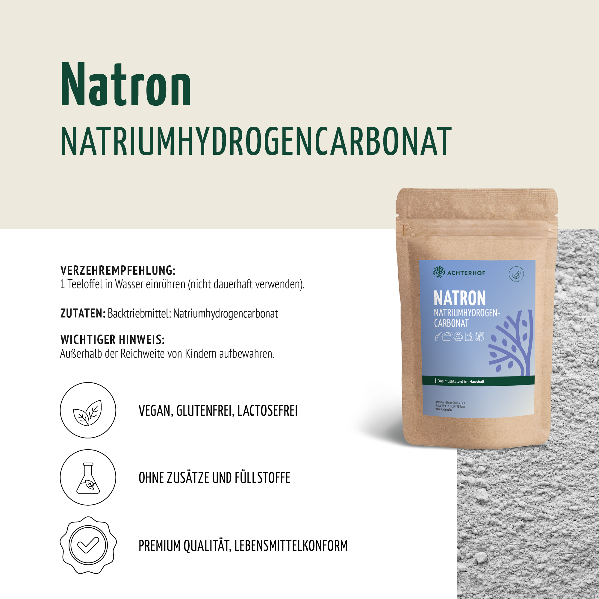 Natron Natriumhydrogencarbonat 500g