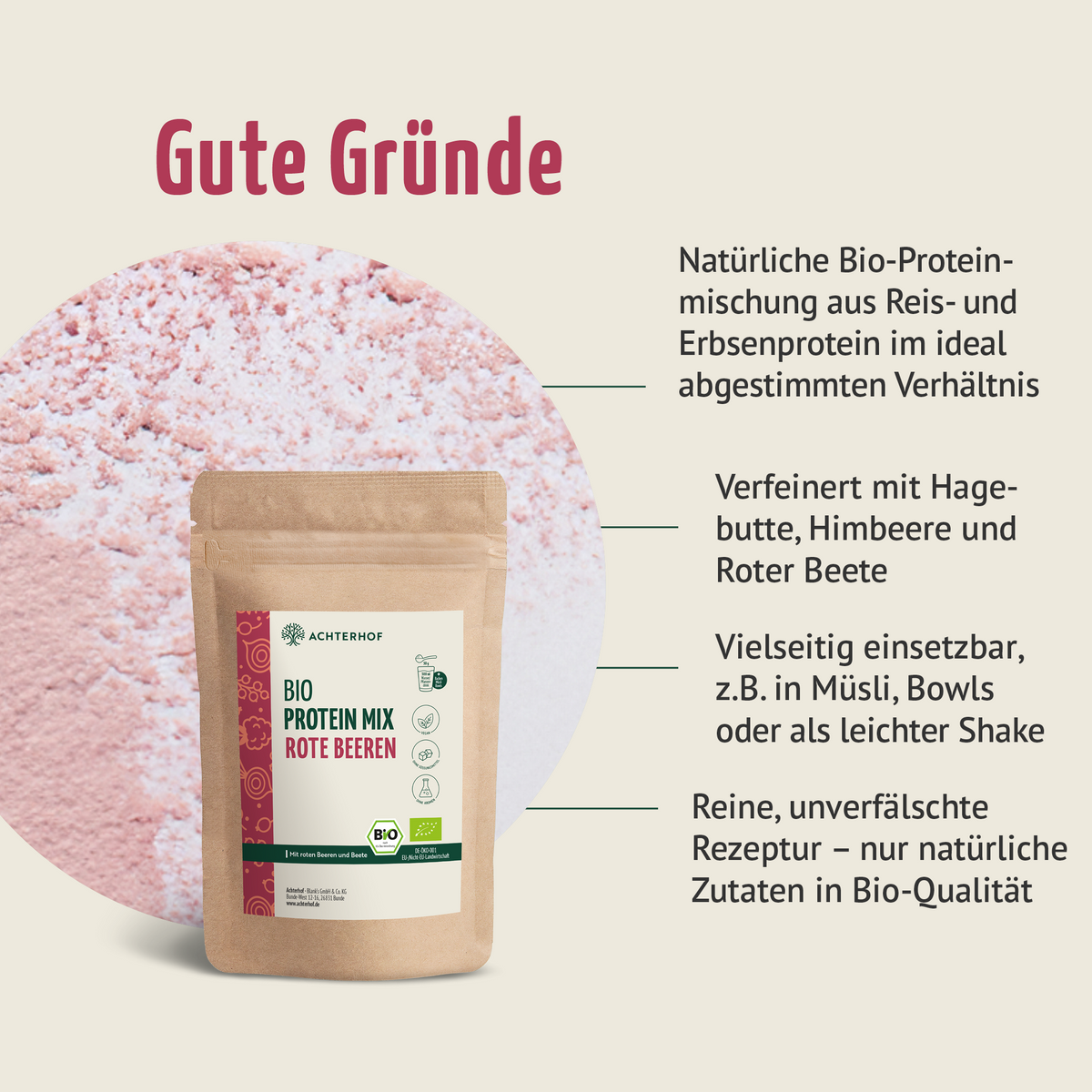 Bio Protein Mix rote Beeren (500g)