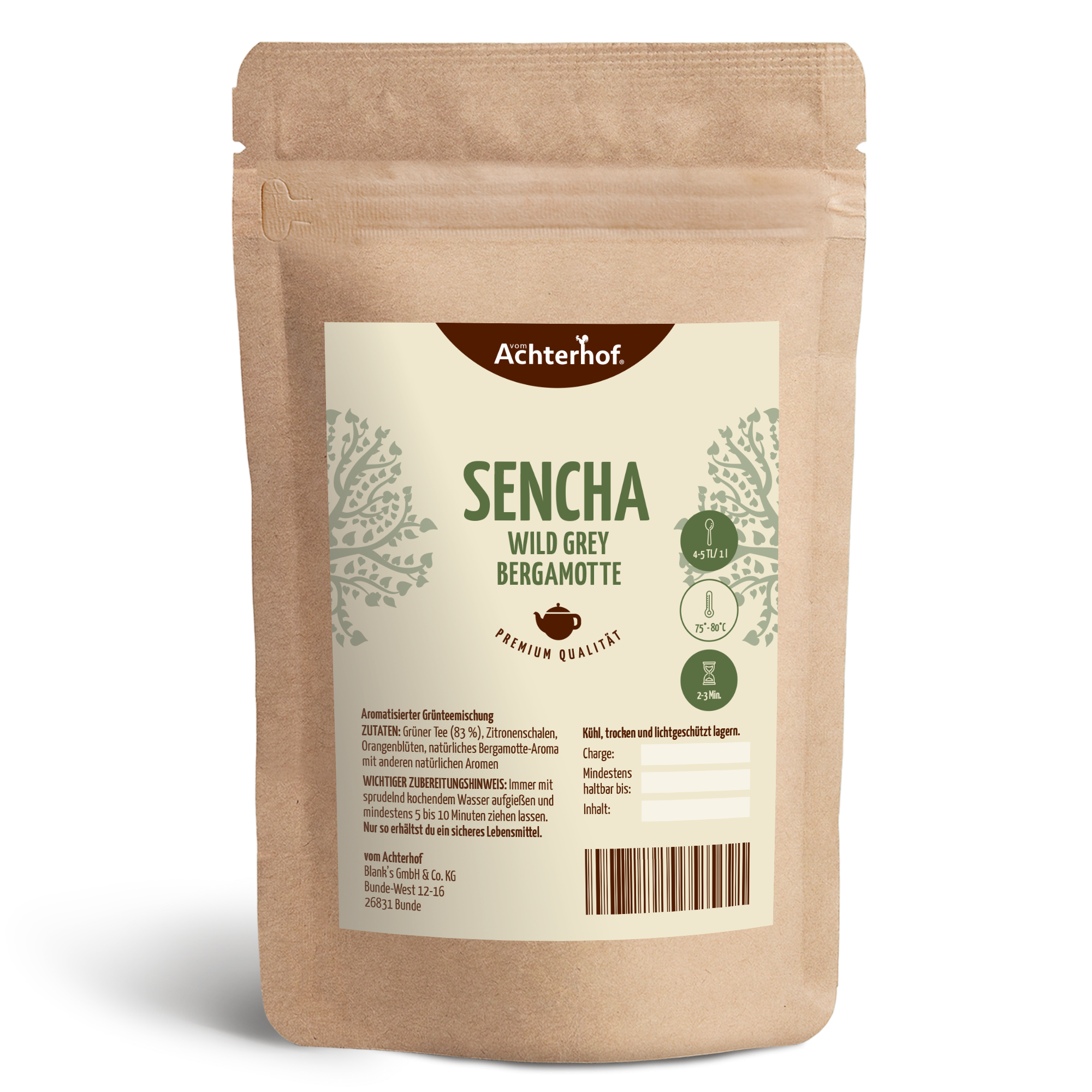 Grüner Tee Sencha Wild Grey Bergamotte (250g)