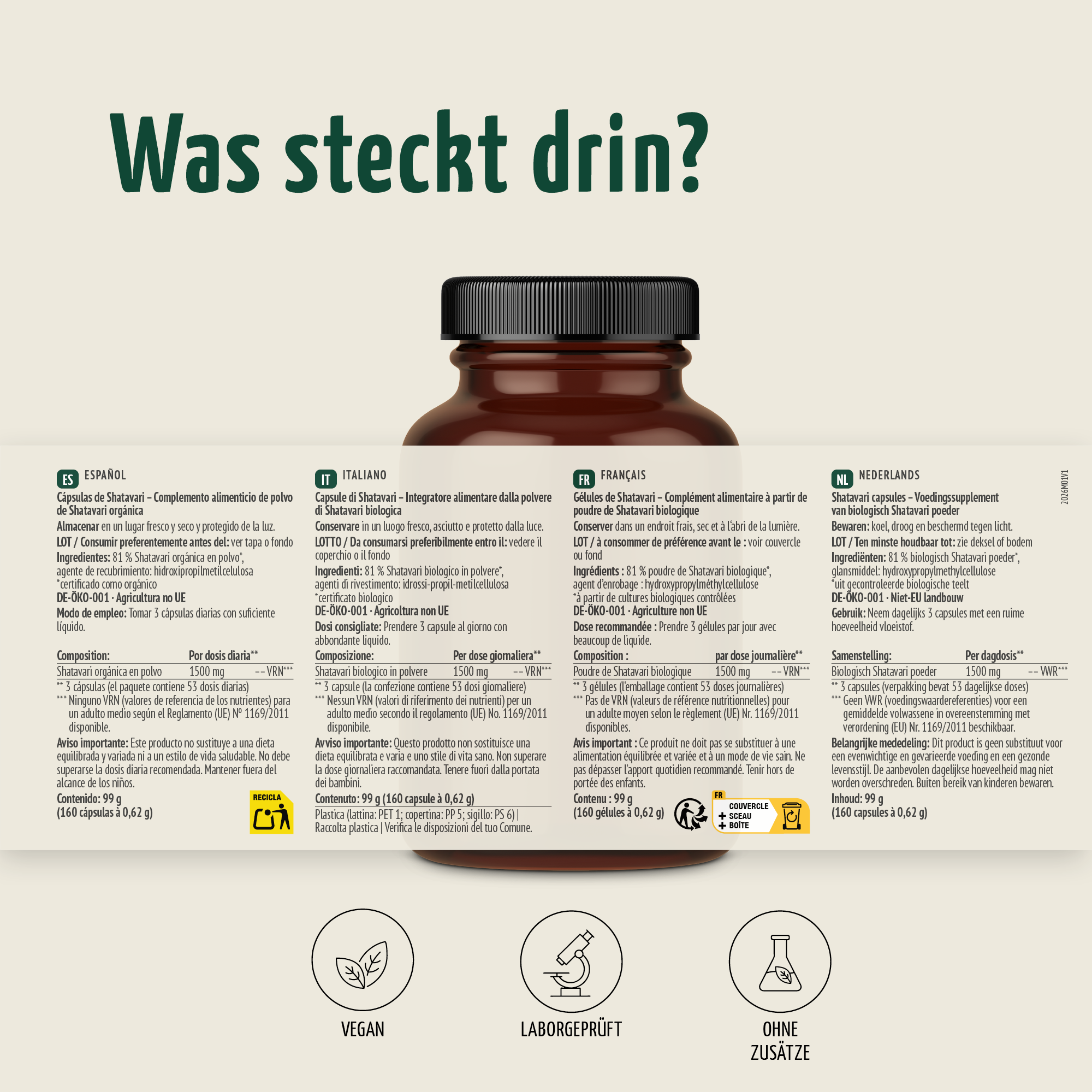 Bio Shatavari Kapseln (160 Kapseln)