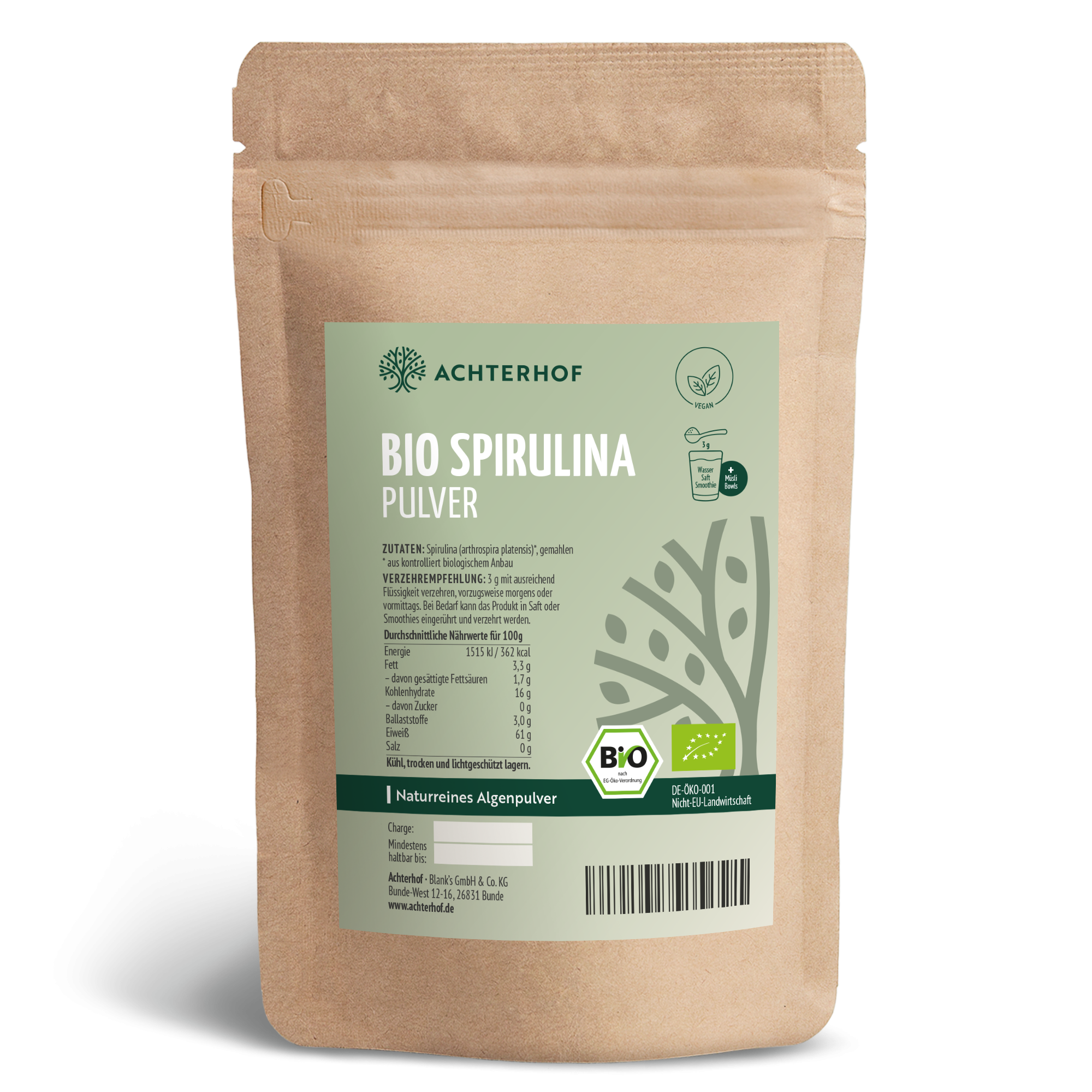 Bio Spirulina Pulver (100g)
