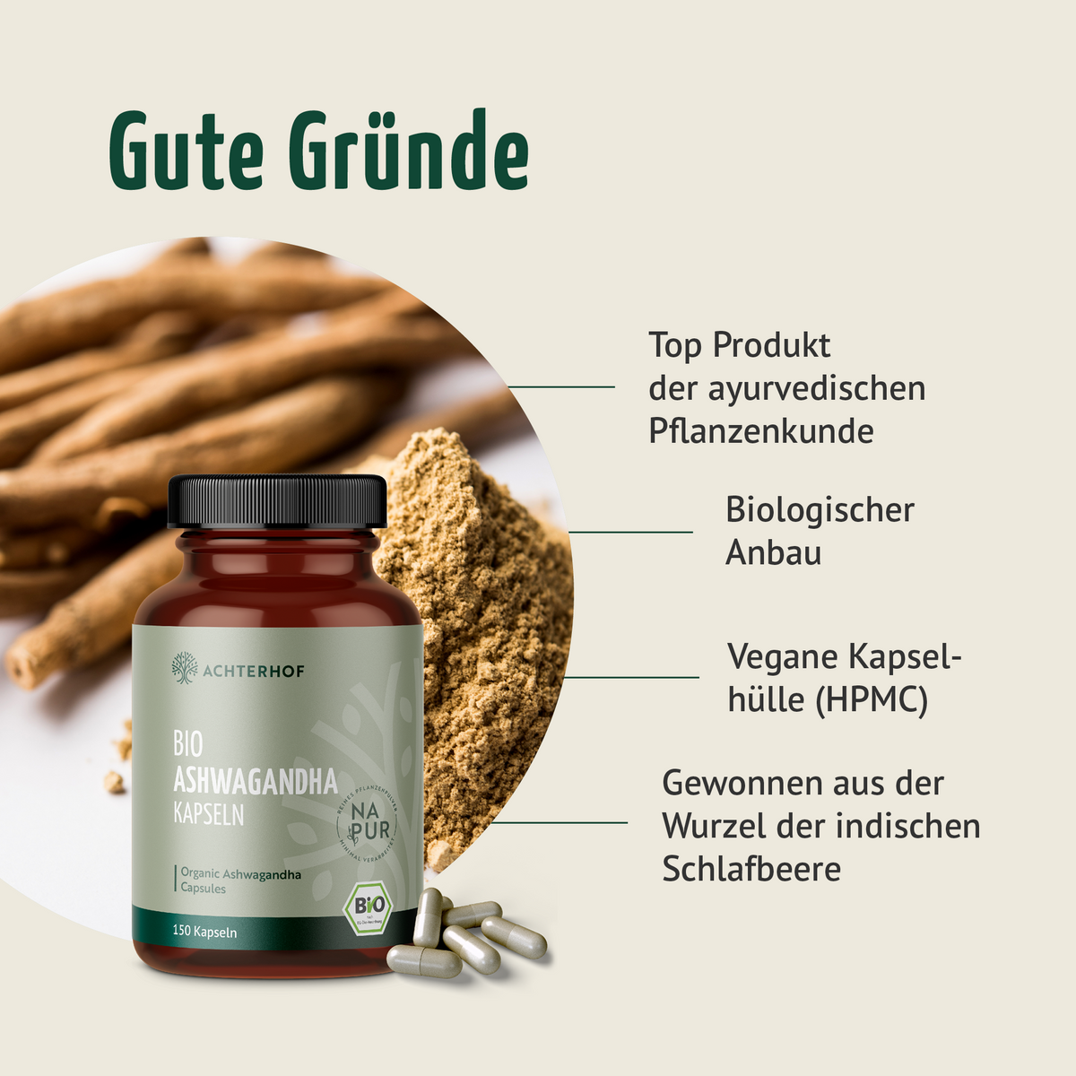 Bio Ashwagandha Kapseln (150 Kapseln)