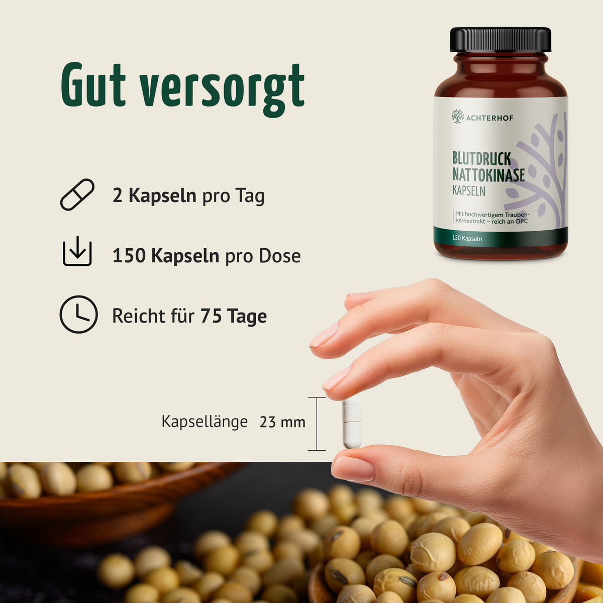 Blutdruck Nattokinase Kapseln (150 Kapseln)