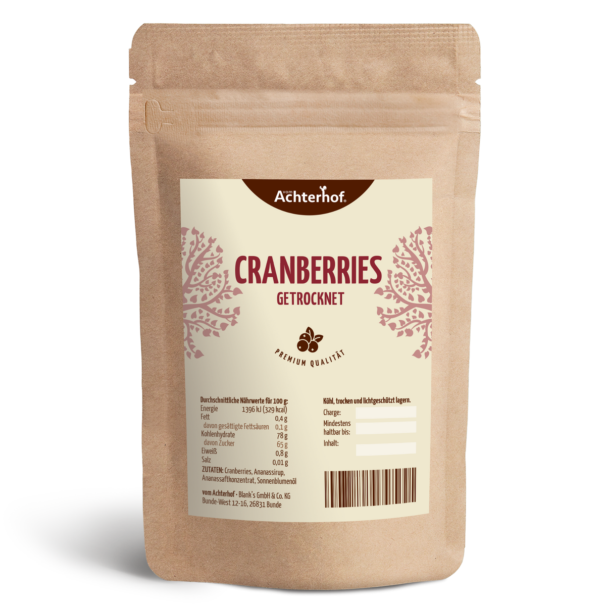 Cranberries getrocknet & gesüßt (500g)