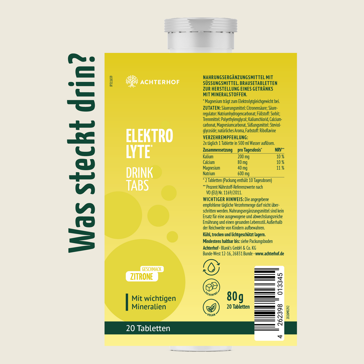 Elektrolyte Drink Tabs (20 Brausetabletten)