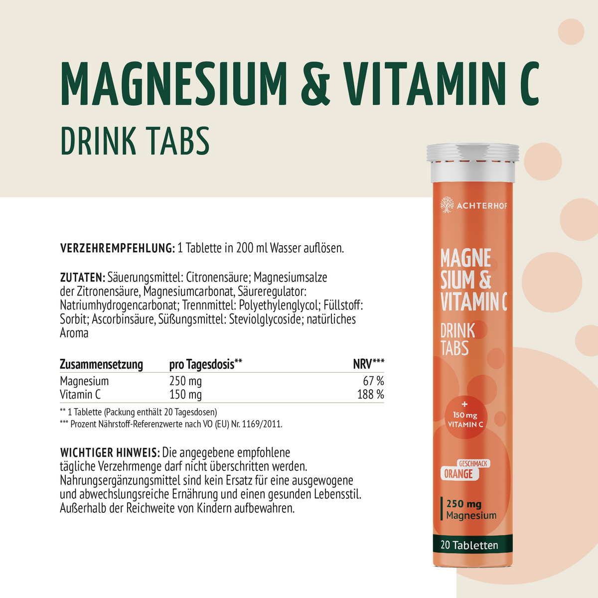 Magnesium & Vitamin C Drink Tabs (20 Brausetabletten)