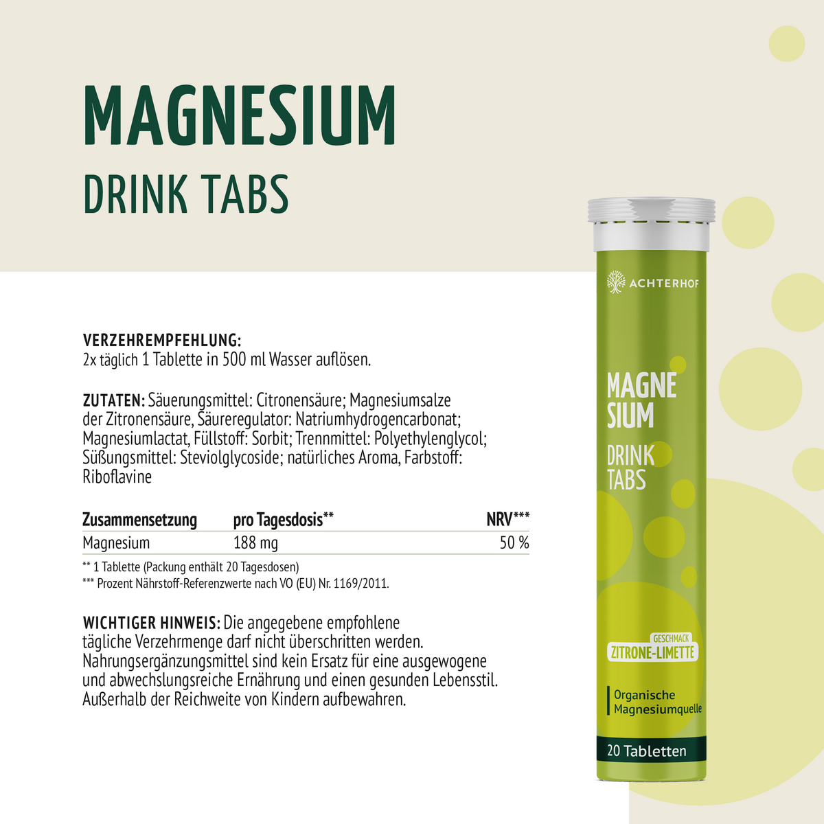 Magnesium Drink Tabs (20 Brausetabletten)