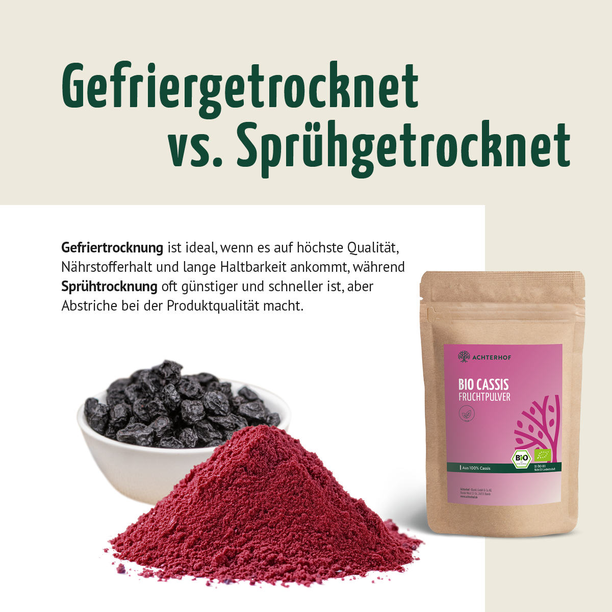 Bio Cassis Fruchtpulver (100g)