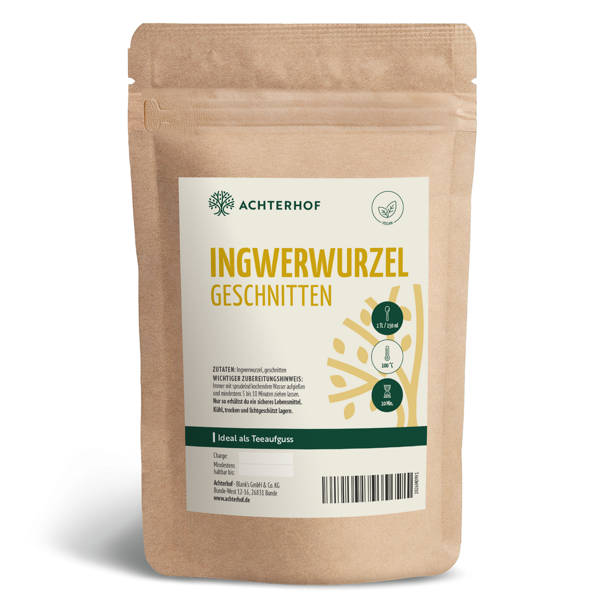 Ingwerwurzel geschnitten (500g)