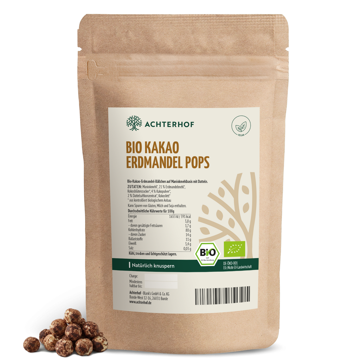 Bio Kakao Erdmandel Pops (250g)