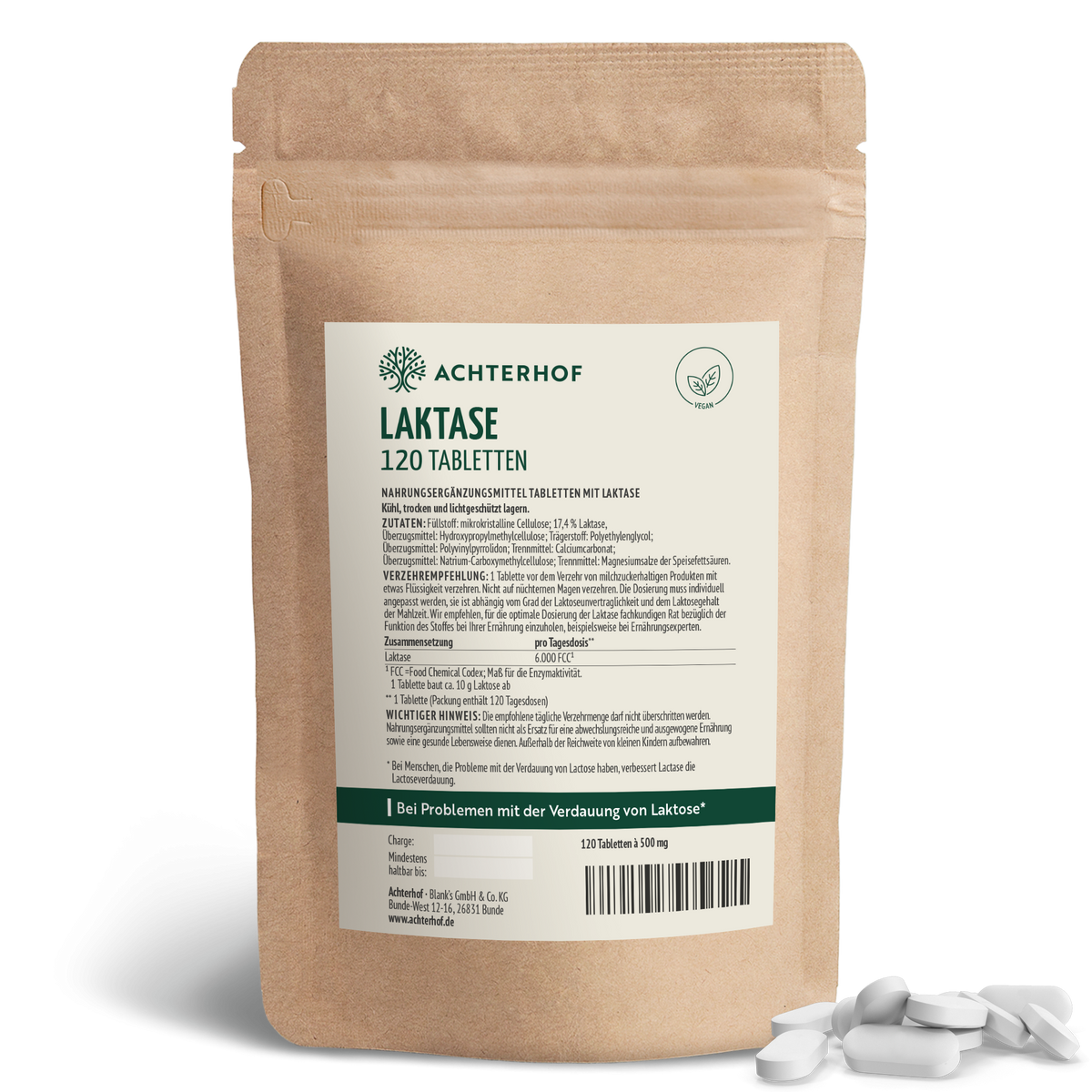Laktase Tabletten (120 Kapseln)