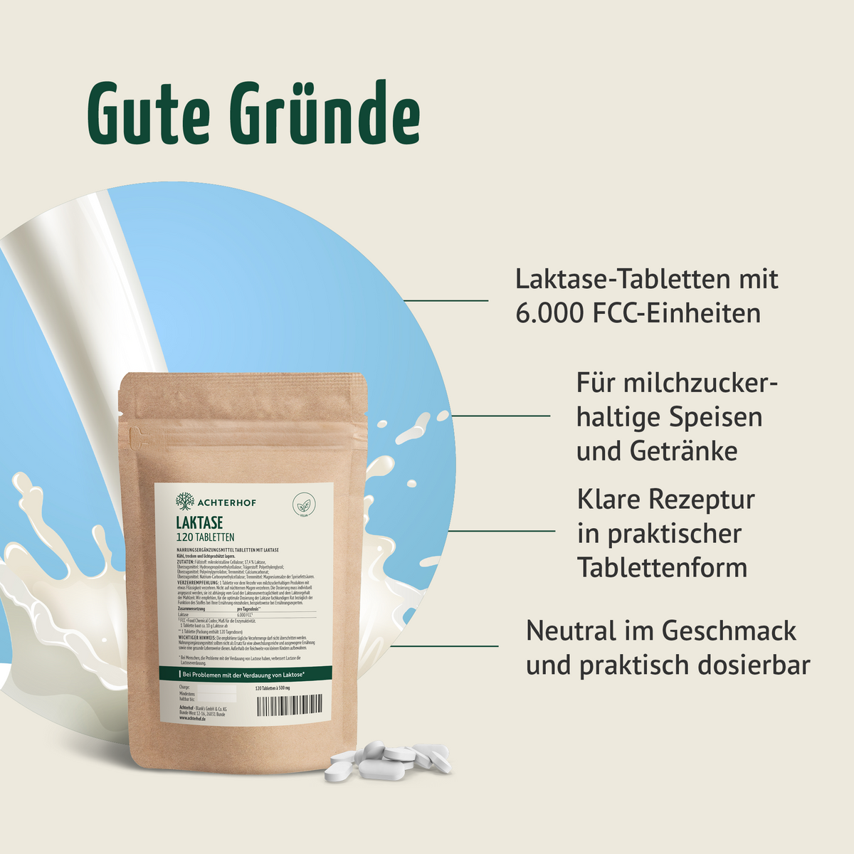 Laktase Tabletten (120 Kapseln)