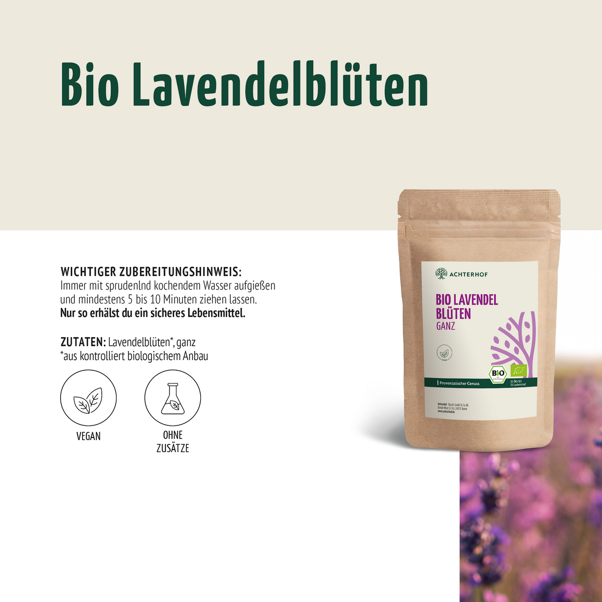 Lavendelblüten ganz Bio (500g)