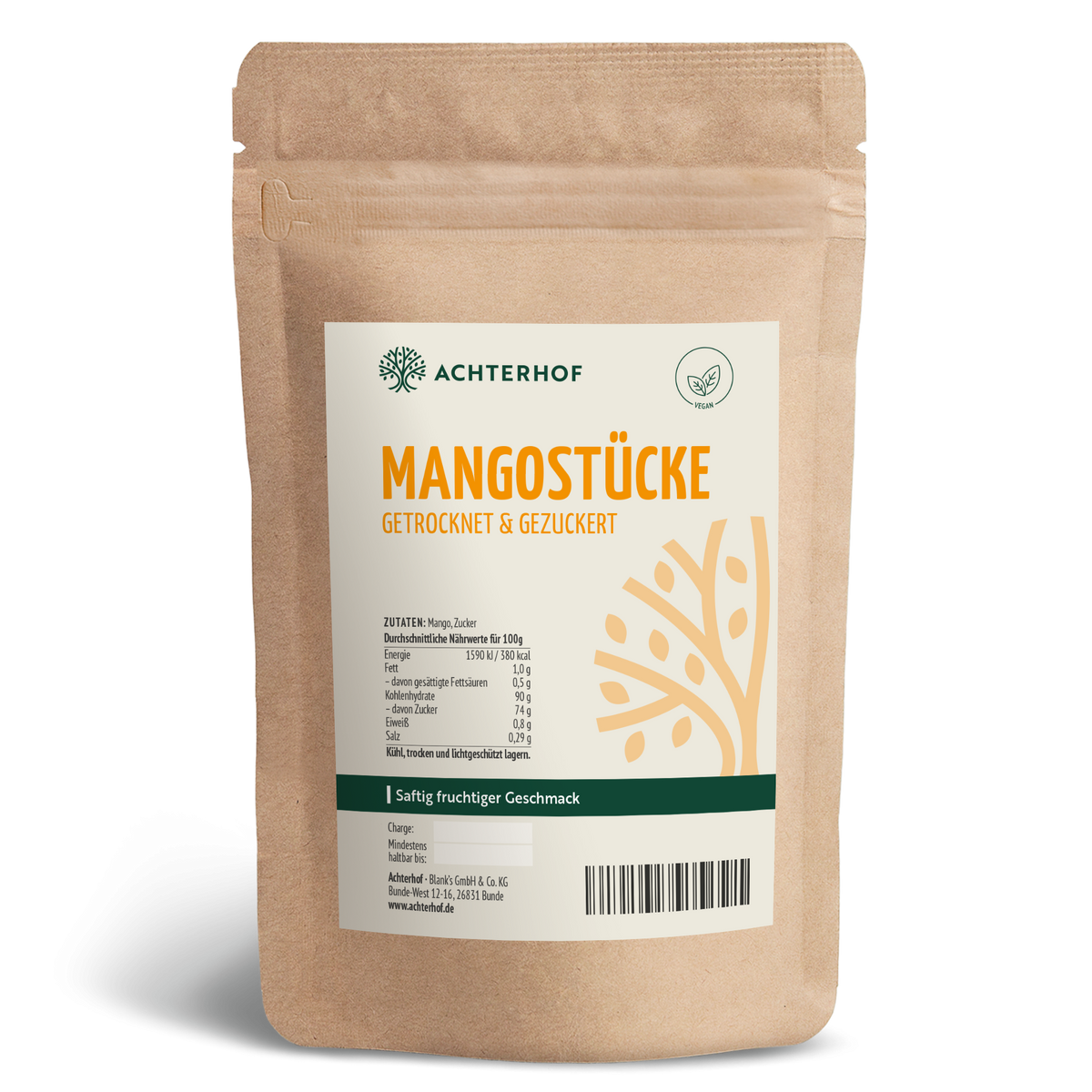 Mangostücke getrocknet & gezuckert (250g)