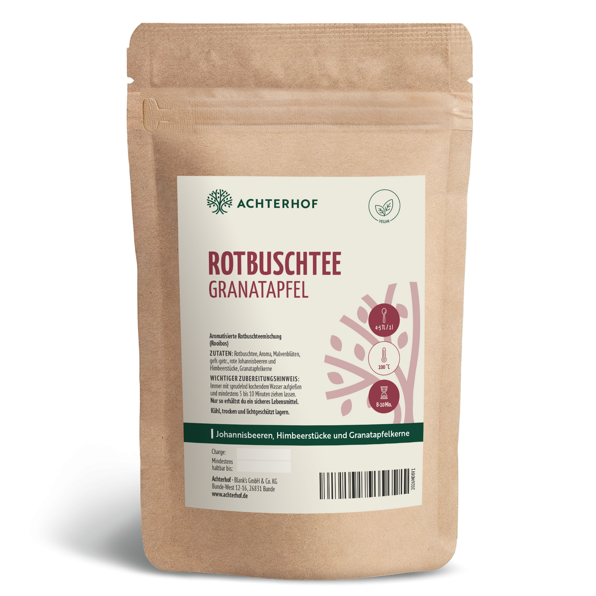 Rotbuschtee Granatapfel (250g)