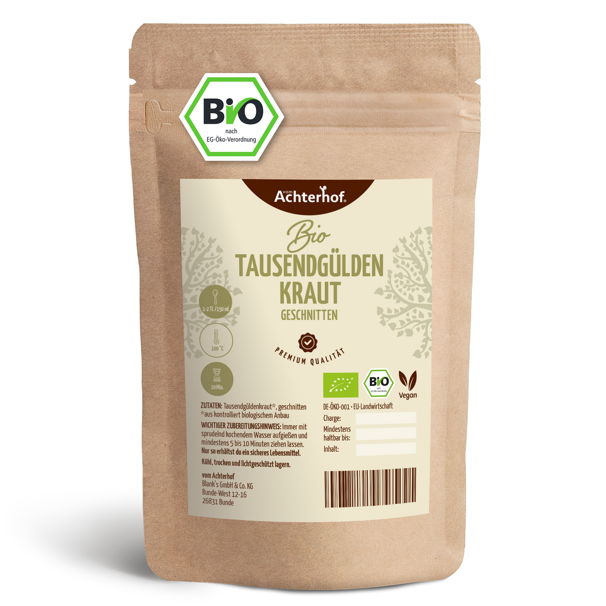 Tausendgüldenkraut geschnitten Bio (500g)