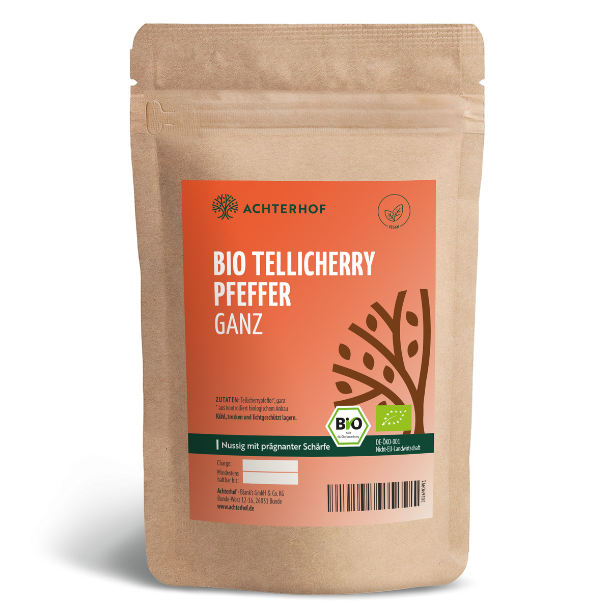 Tellicherry Pfeffer ganz Bio (250g)